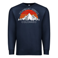 Navy retro vintage steamboat springs colorado distressed t shirt Premium Sweatshirt - linhVisuals