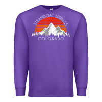 Purple retro vintage steamboat springs colorado distressed t shirt Premium Sweatshirt - linhVisuals