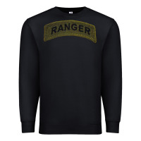 Black army ranger tab subdued infantry grunt pullover hoodie Premium Sweatshirt - linhVisuals