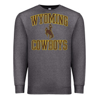 Charcoal Heather kids wyoming cowboys apparel gameday arch over cowboys t shirt Premium Sweatshirt - linhVisuals