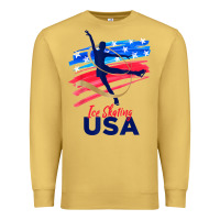 Antique Gold ice skating dance support the team tshirt usa flag t shirt Premium Sweatshirt - linhVisuals