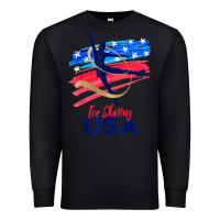 Black ice skating dance support the team tshirt usa flag t shirt Premium Sweatshirt - linhVisuals