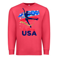 Cardinal ice skating dance support the team tshirt usa flag t shirt Premium Sweatshirt - linhVisuals