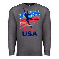 Charcoal Heather ice skating dance support the team tshirt usa flag t shirt Premium Sweatshirt - linhVisuals