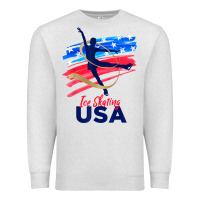 Oatmeal Heather ice skating dance support the team tshirt usa flag t shirt Premium Sweatshirt - linhVisuals