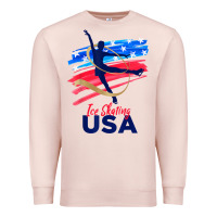 Pale Pink ice skating dance support the team tshirt usa flag t shirt Premium Sweatshirt - linhVisuals