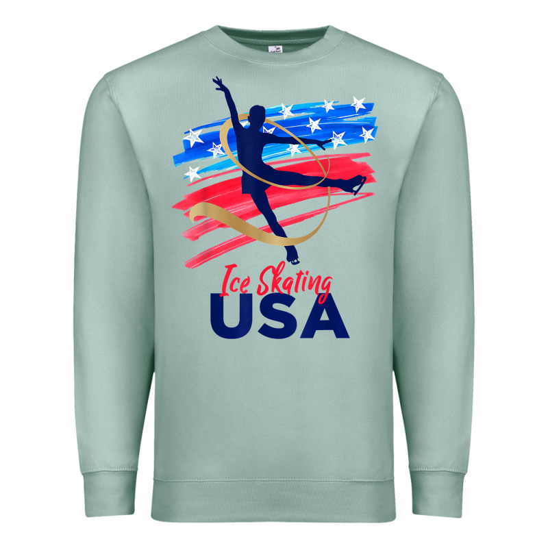 Ice Skating Dance Support The Team Tshirt Usa Flag T Shirt Premium Sweatshirt by linhVisuals | Teevron