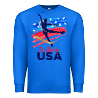 True Royal ice skating dance support the team tshirt usa flag t shirt Premium Sweatshirt - linhVisuals