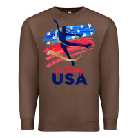 Chestnut ice skating dance support the team tshirt usa flag t shirt Premium Sweatshirt - linhVisuals