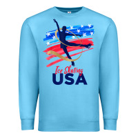 Ocean Blue ice skating dance support the team tshirt usa flag t shirt Premium Sweatshirt - linhVisuals