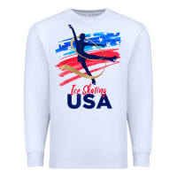 White ice skating dance support the team tshirt usa flag t shirt Premium Sweatshirt - linhVisuals