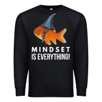 Black mindset motivational quote cute goldfish shark fish t shirt Premium Sweatshirt - linhVisuals