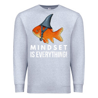 Heather Grey mindset motivational quote cute goldfish shark fish t shirt Premium Sweatshirt - linhVisuals