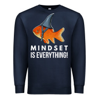 Navy mindset motivational quote cute goldfish shark fish t shirt Premium Sweatshirt - linhVisuals