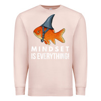 Pale Pink mindset motivational quote cute goldfish shark fish t shirt Premium Sweatshirt - linhVisuals