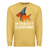 Antique Gold mindset motivational quote cute goldfish shark fish t shirt Premium Sweatshirt - linhVisuals