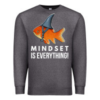 Charcoal Heather mindset motivational quote cute goldfish shark fish t shirt Premium Sweatshirt - linhVisuals