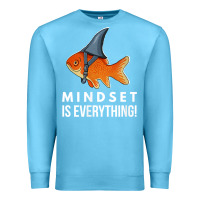 Ocean Blue mindset motivational quote cute goldfish shark fish t shirt Premium Sweatshirt - linhVisuals