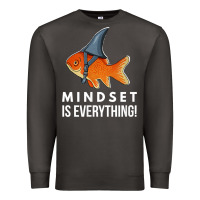 Smoke mindset motivational quote cute goldfish shark fish t shirt Premium Sweatshirt - linhVisuals