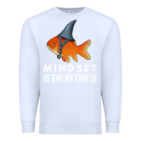 White mindset motivational quote cute goldfish shark fish t shirt Premium Sweatshirt - linhVisuals