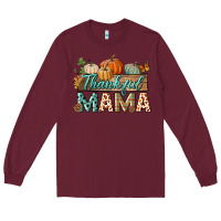 Burgundy thankful mama Long Sleeve Tee - BundleAndBundleShop