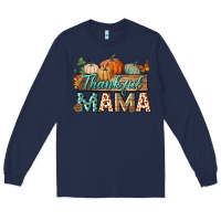 Navy thankful mama Long Sleeve Tee - BundleAndBundleShop