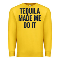 Lemon womens tequila made me do it tank tops for women summer drinking tank Premium Sweatshirt - linhVisuals