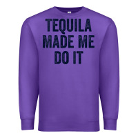Purple womens tequila made me do it tank tops for women summer drinking tank Premium Sweatshirt - linhVisuals