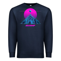 Navy pink sun   official gunship t shirt Premium Sweatshirt - linhVisuals