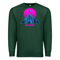 Sports Green pink sun   official gunship t shirt Premium Sweatshirt - linhVisuals