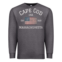 Charcoal Heather cape cod massachusetts american flag usa travel vintage pullover hoodi Premium Sweatshirt - linhVisuals