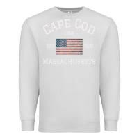 Dove Grey cape cod massachusetts american flag usa travel vintage pullover hoodi Premium Sweatshirt - linhVisuals