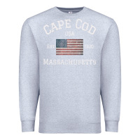 Heather Grey cape cod massachusetts american flag usa travel vintage pullover hoodi Premium Sweatshirt - linhVisuals