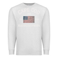 Oatmeal Heather cape cod massachusetts american flag usa travel vintage pullover hoodi Premium Sweatshirt - linhVisuals