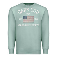 Seafoam cape cod massachusetts american flag usa travel vintage pullover hoodi Premium Sweatshirt - linhVisuals