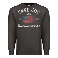 Smoke cape cod massachusetts american flag usa travel vintage pullover hoodi Premium Sweatshirt - linhVisuals