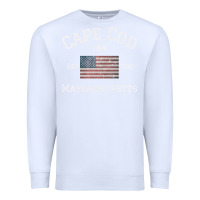 White cape cod massachusetts american flag usa travel vintage pullover hoodi Premium Sweatshirt - linhVisuals