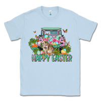 Dusty Blue Happy Easter Day Classic Tee - CowGirlArtShop