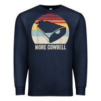 Navy retro more cowbell shirt funny drummer gift vintage t shirt Premium Sweatshirt - linhVisuals