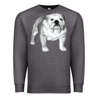 Charcoal Heather English Bulldog Art Premium Sweatshirt - linhVisuals