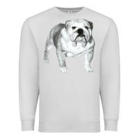 Dove Grey English Bulldog Art Premium Sweatshirt - linhVisuals