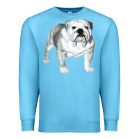 Ocean Blue English Bulldog Art Premium Sweatshirt - linhVisuals