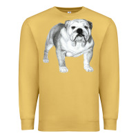 Antique Gold English Bulldog Art Premium Sweatshirt - linhVisuals