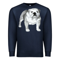 Navy English Bulldog Art Premium Sweatshirt - linhVisuals