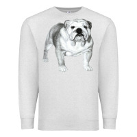 Oatmeal Heather English Bulldog Art Premium Sweatshirt - linhVisuals