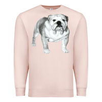Pale Pink English Bulldog Art Premium Sweatshirt - linhVisuals