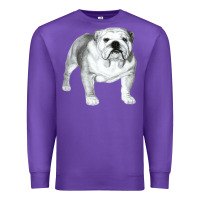 Purple English Bulldog Art Premium Sweatshirt - linhVisuals