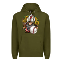 Army Green baseball gnome Premium Hoodie - RacoonDesign