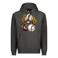 Charcoal Heather baseball gnome Premium Hoodie - RacoonDesign