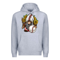 Heather Grey baseball gnome Premium Hoodie - RacoonDesign